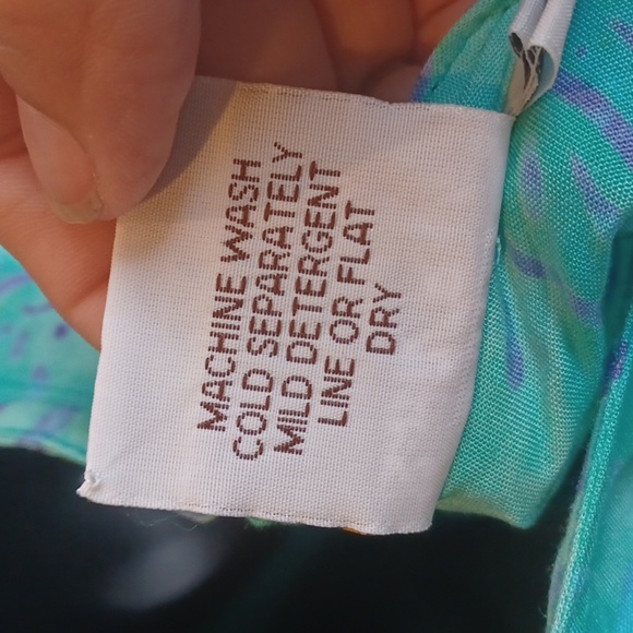 Batik Bali Flowing turquois sundress 🌞  👗, PTP-22", 38" L - Picture 6 of 7